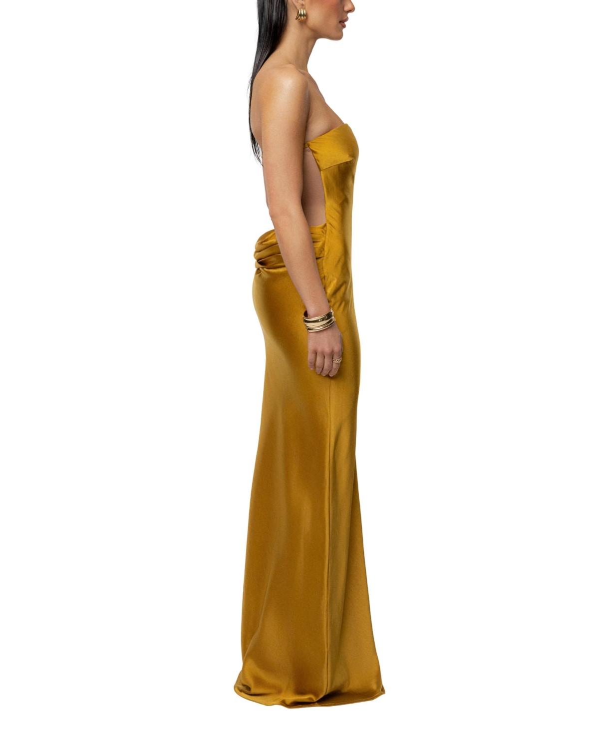 slim fit dress slacks Gold Gleaming Metallic Mini Dress main image 1