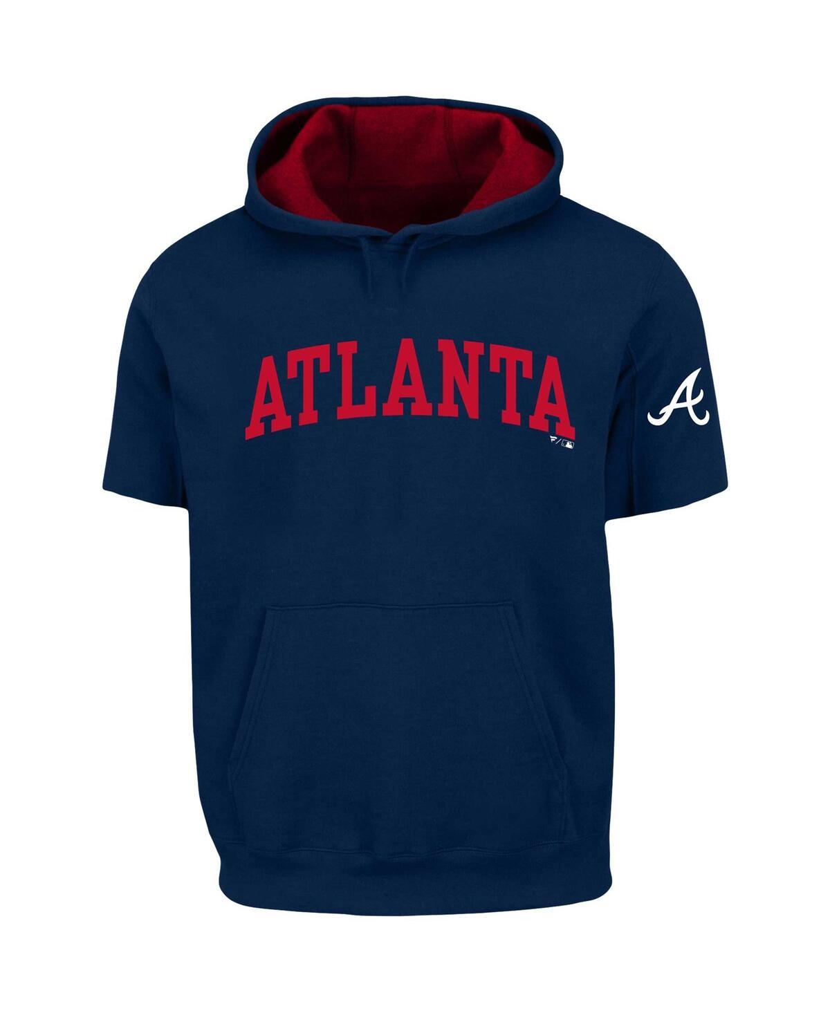 Men's Navy/White Atlanta Braves Big & Tall Pullover Sweatshirt