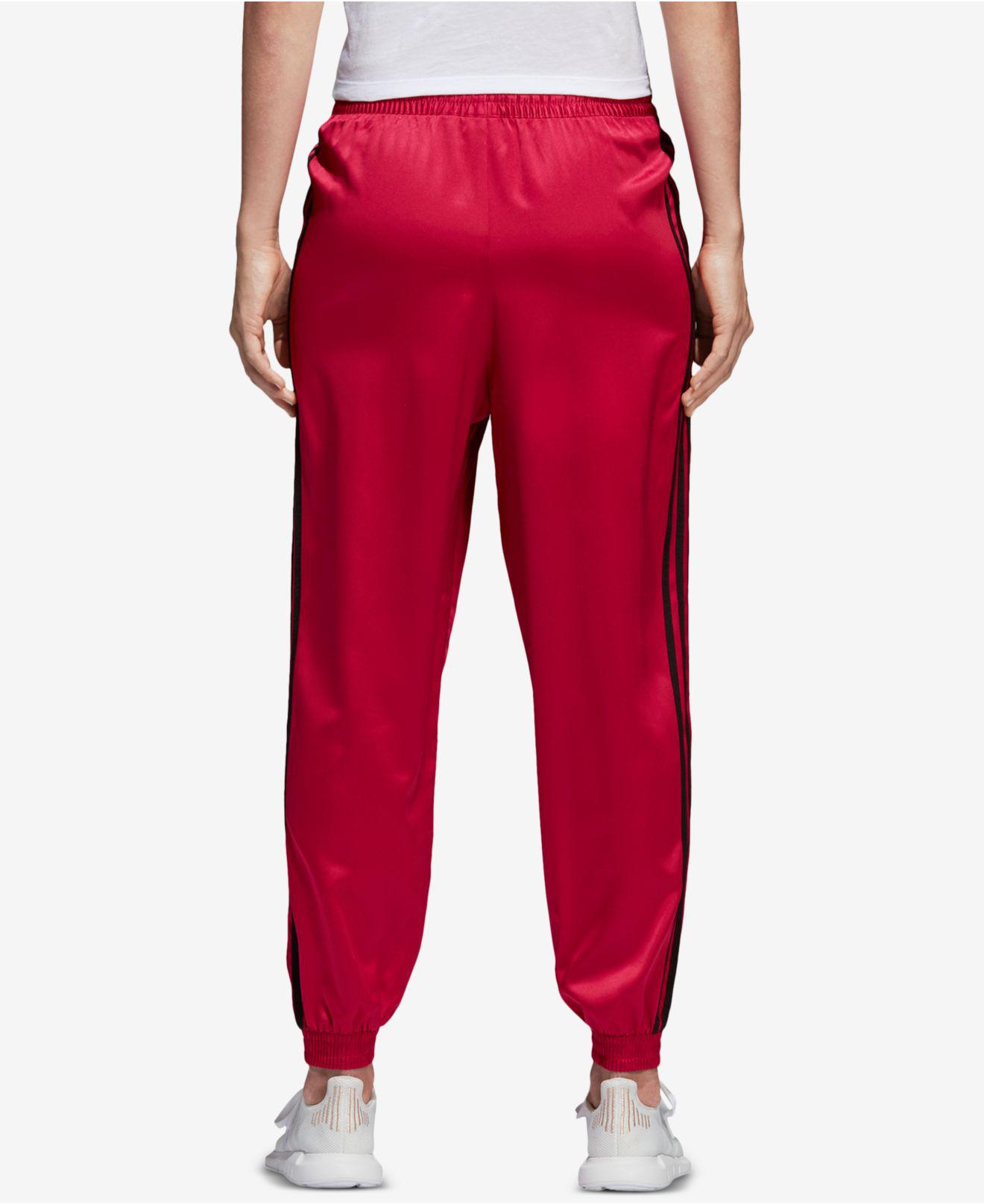 adidas Originals Satin Track Pants in Red - Lyst