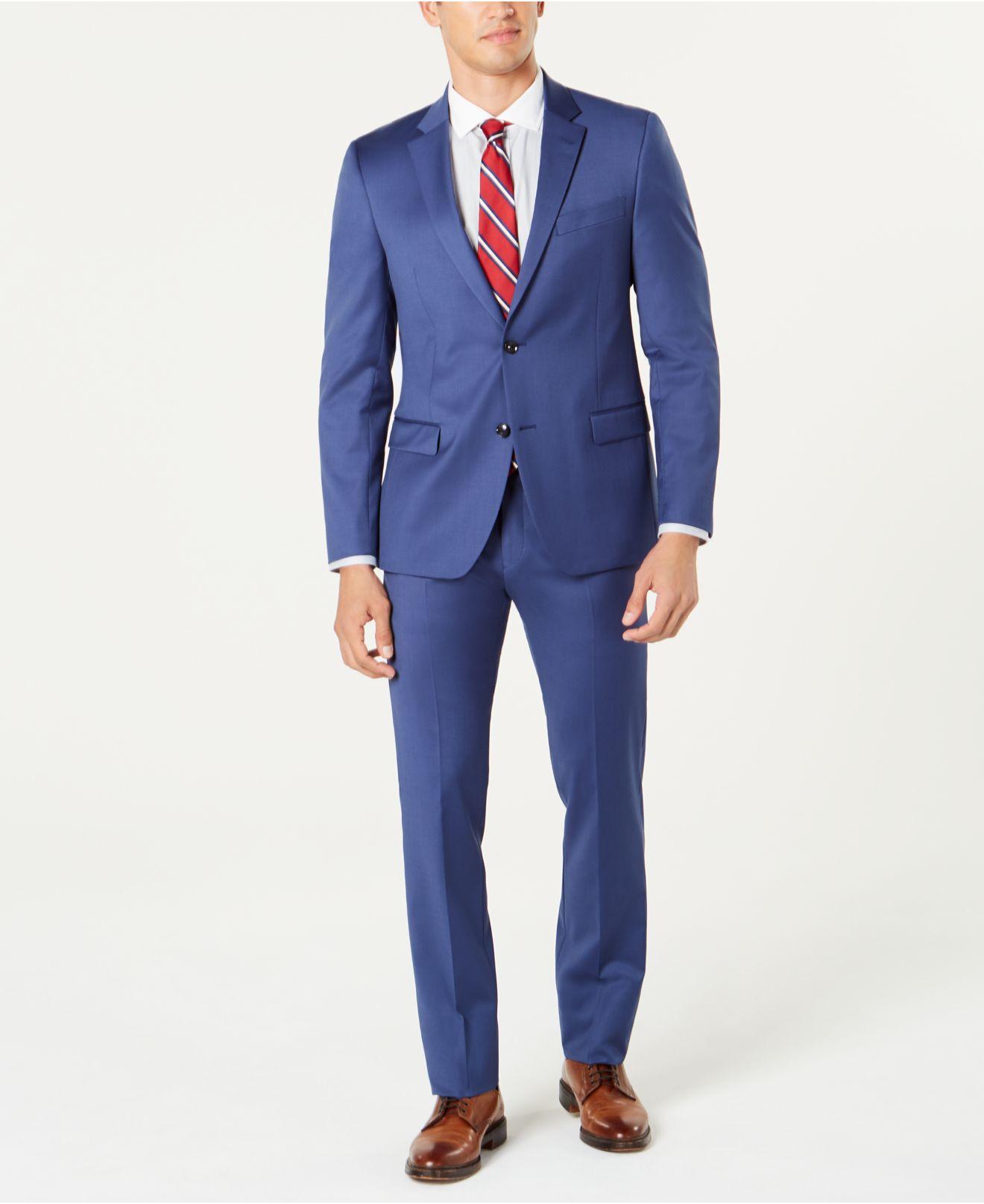 Tommy Hilfiger Slim-fit Th Flex Stretch Wool Suit in Blue for Men | Lyst