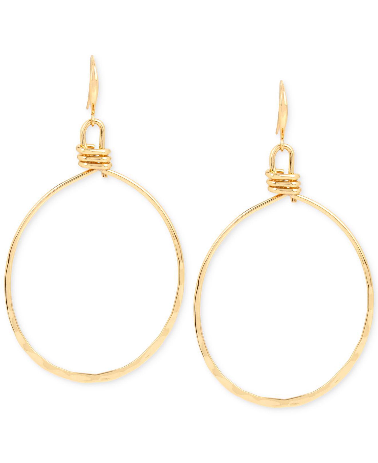 Robert Lee Morris Extra Large Gold-tone Wire Gypsy Hoop Earrings 