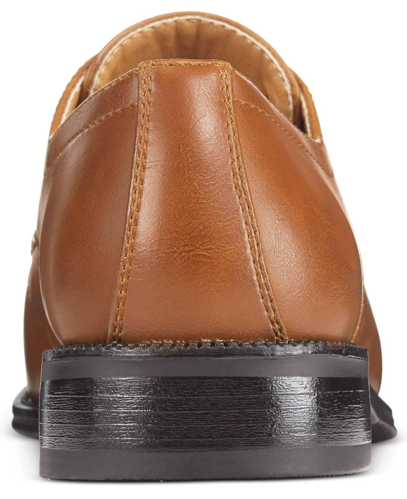Alfani Men's Faux-Leather Lace-Up Cap-Toe Dress Shoes, Created for Macy's - Brown - Size 8.5