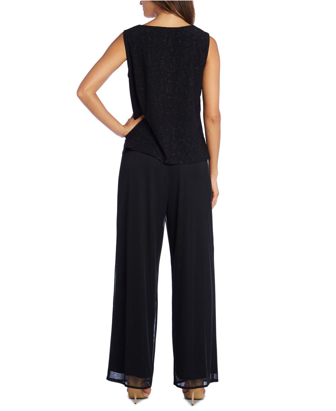 R & M Richards Synthetic 3-pc. Glitter-embellished Pantsuit in Black - Lyst