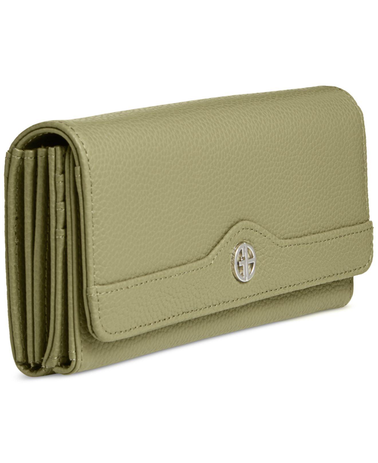 Giani Bernini Pebble Leather Receipt Wallet, Created For Macy's in Green