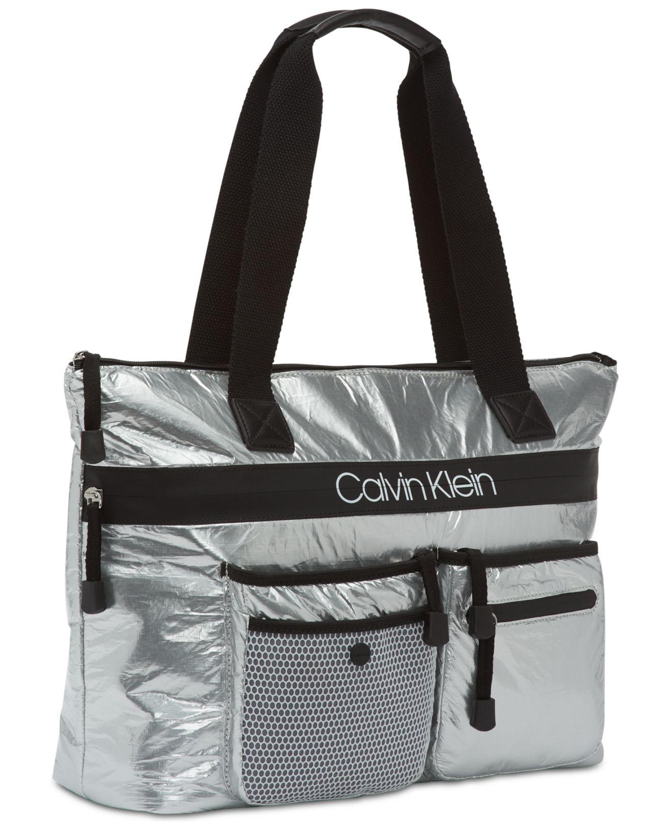 calvin klein tabbie nylon tote