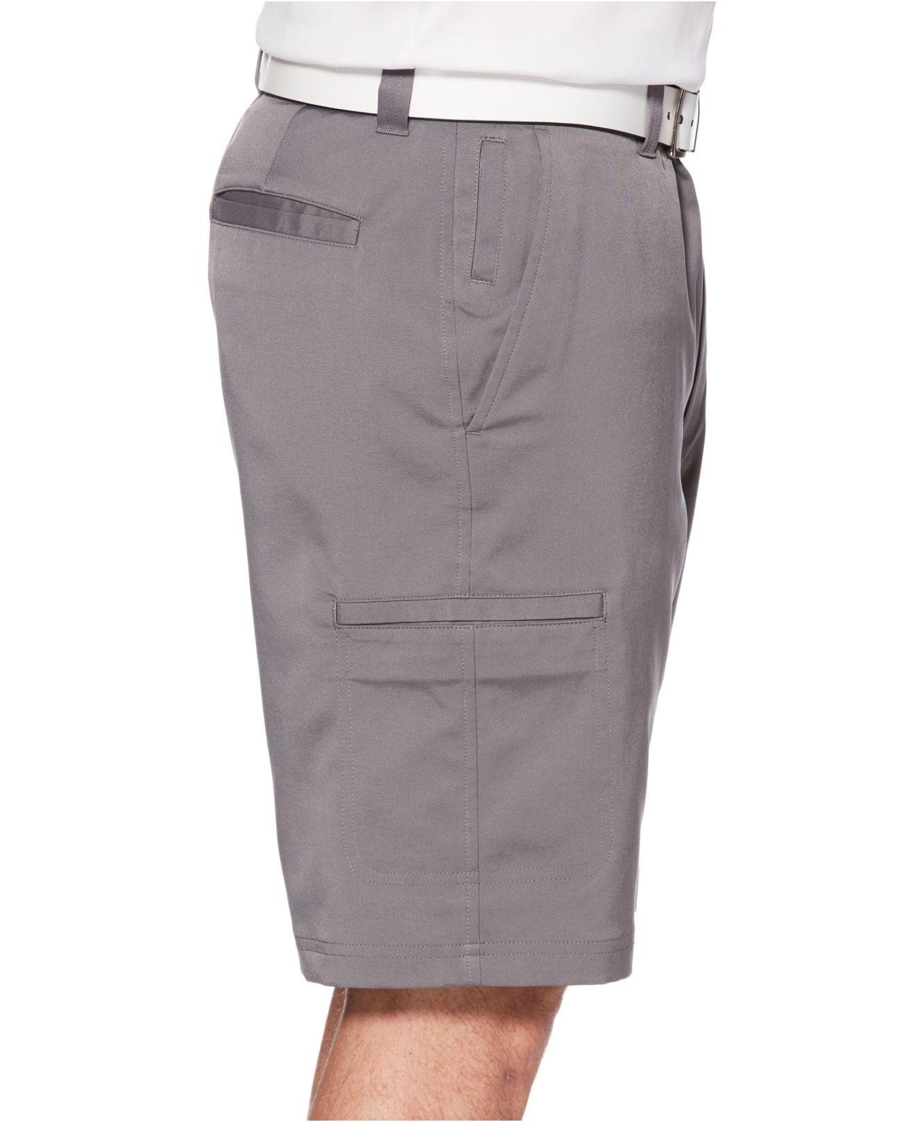 PGA TOUR Synthetic Moisturewicking Stretch Cargo Golf Shorts in Gray
