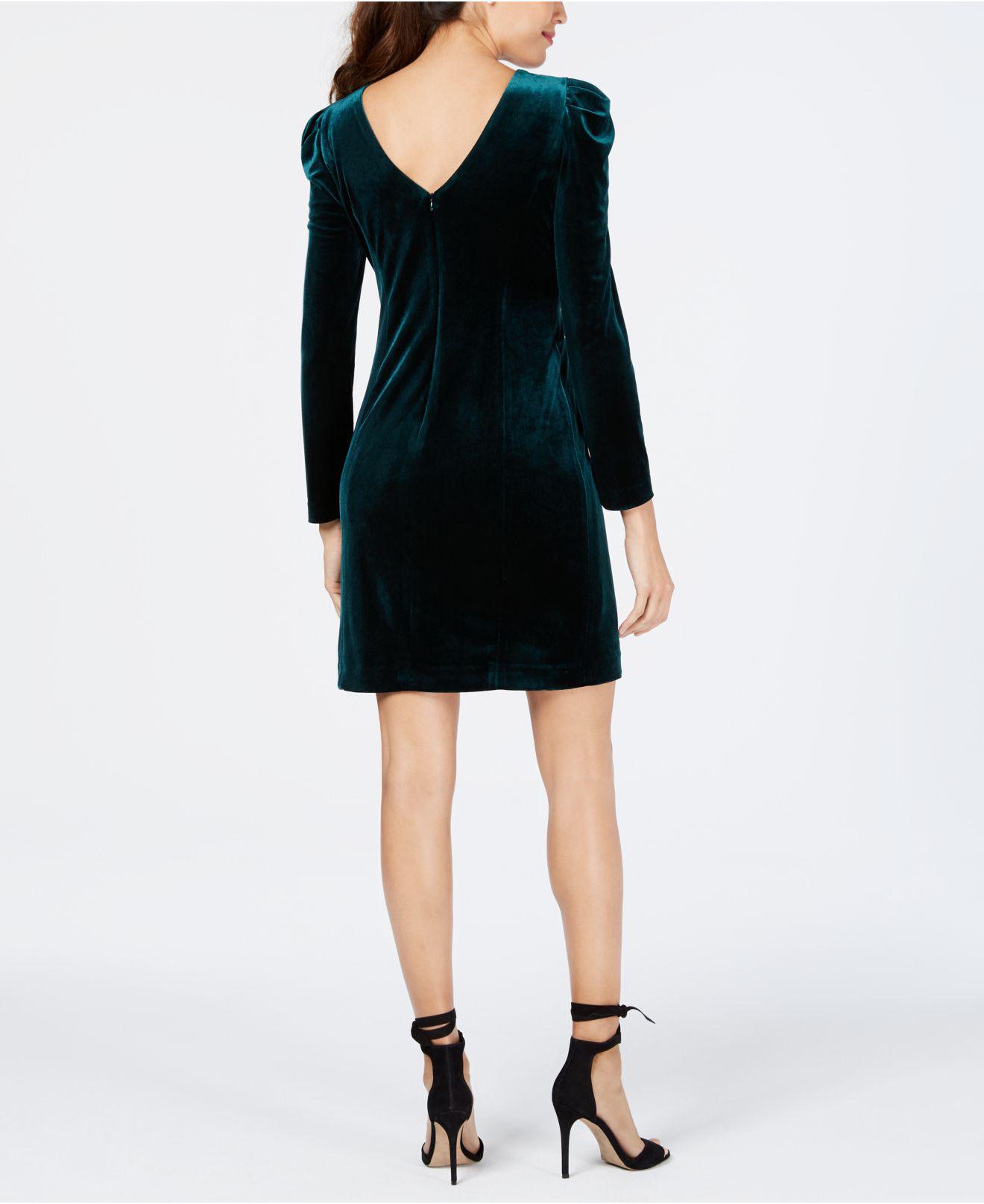 vince camuto velvet green dress