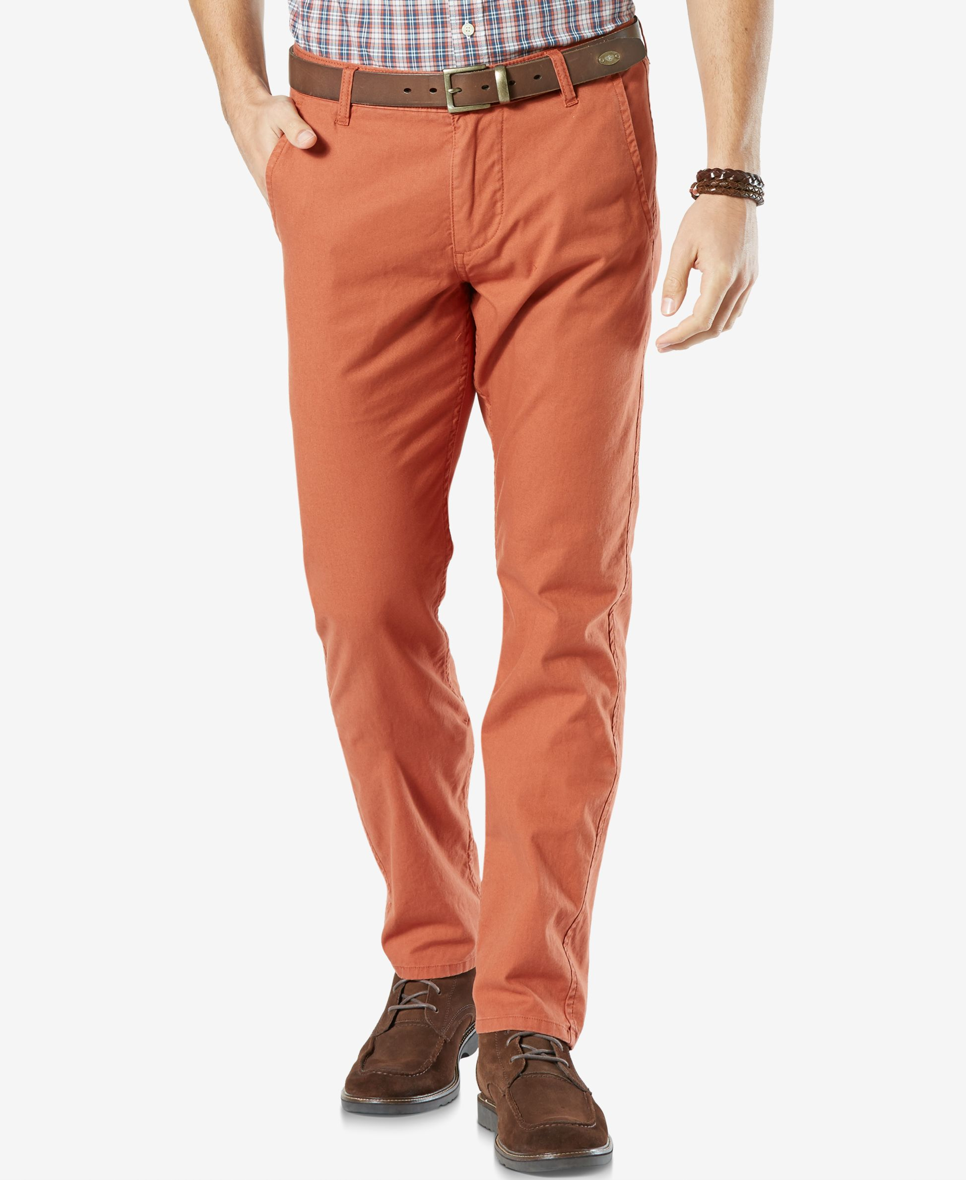 Dockers Cotton Slim-tapered Lightweight Pants in Orange for Men -