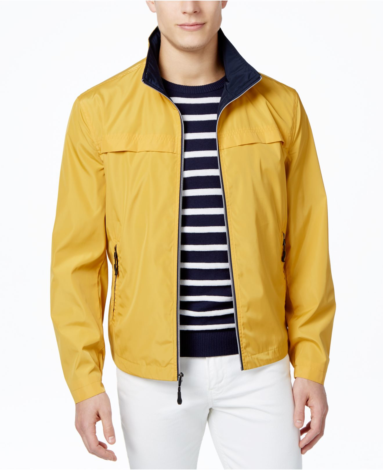 London Fog Synthetic Men's Packable Flangefront Standcollar Jacket in