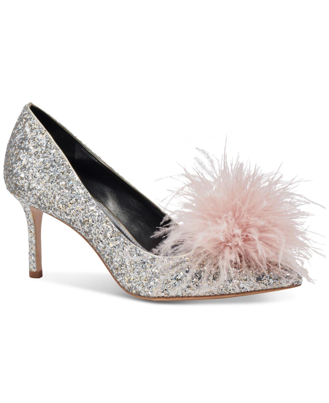 Kate Spade Marabou Dress Heels in Gray Lyst