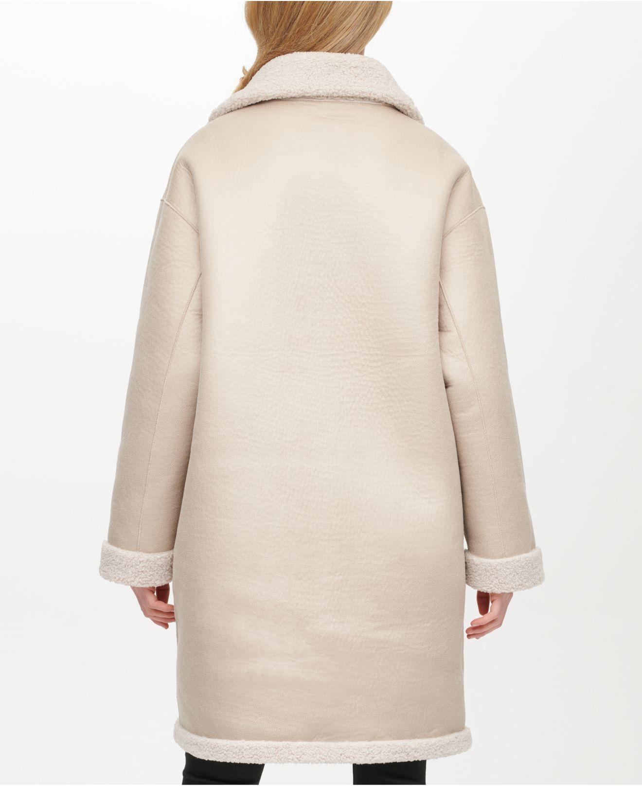 dkny shearling coat