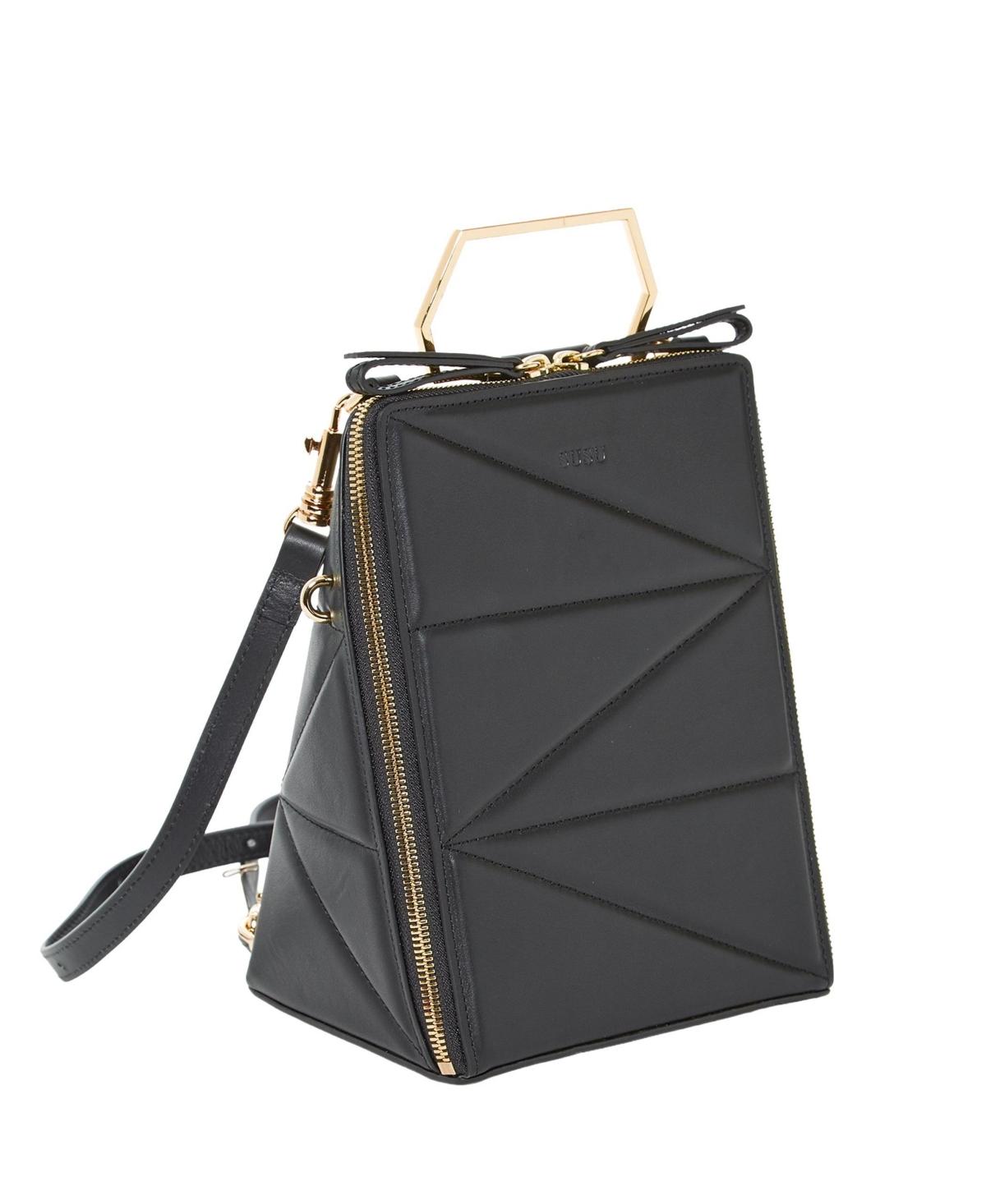 Susu Leather Convertible Backpack Purse Crossbody Bag in 