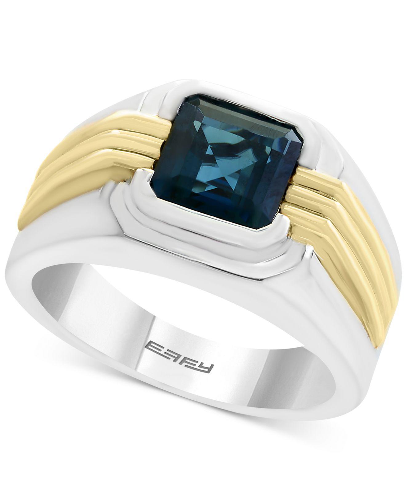 Effy Men's London Blue Topaz Two-tone Ring (2-3/4 Ct. T.w ...