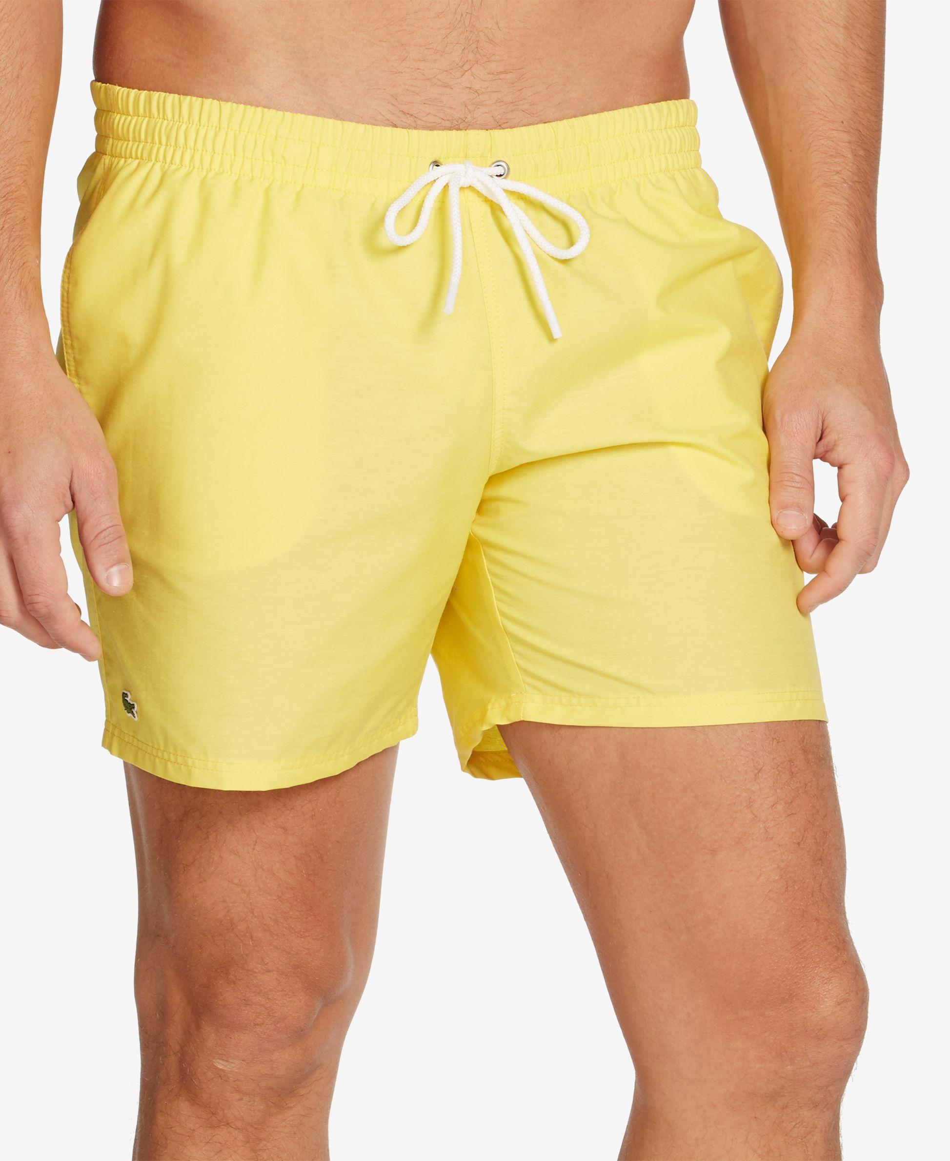 Lacoste Men's Basic Swim Trunks in Yellow for Men - Lyst