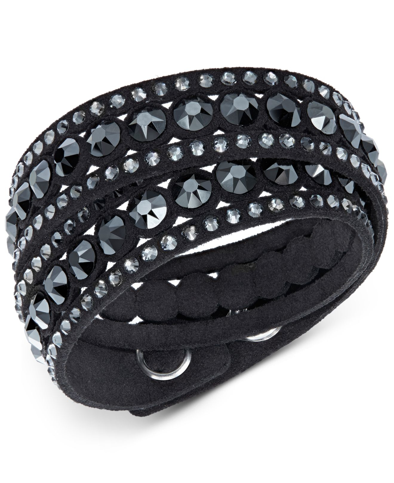 Swarovski Crystal Slake Wrap Bracelet in Black - Lyst