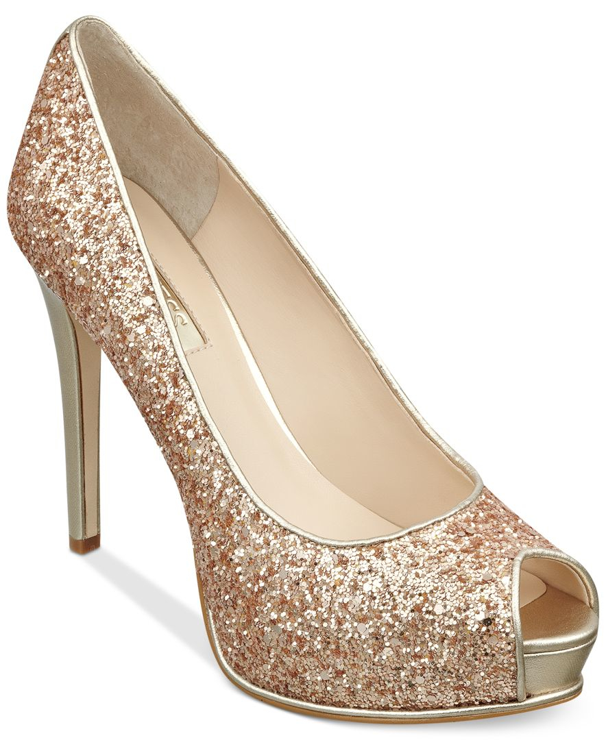 guess gold glitter heels