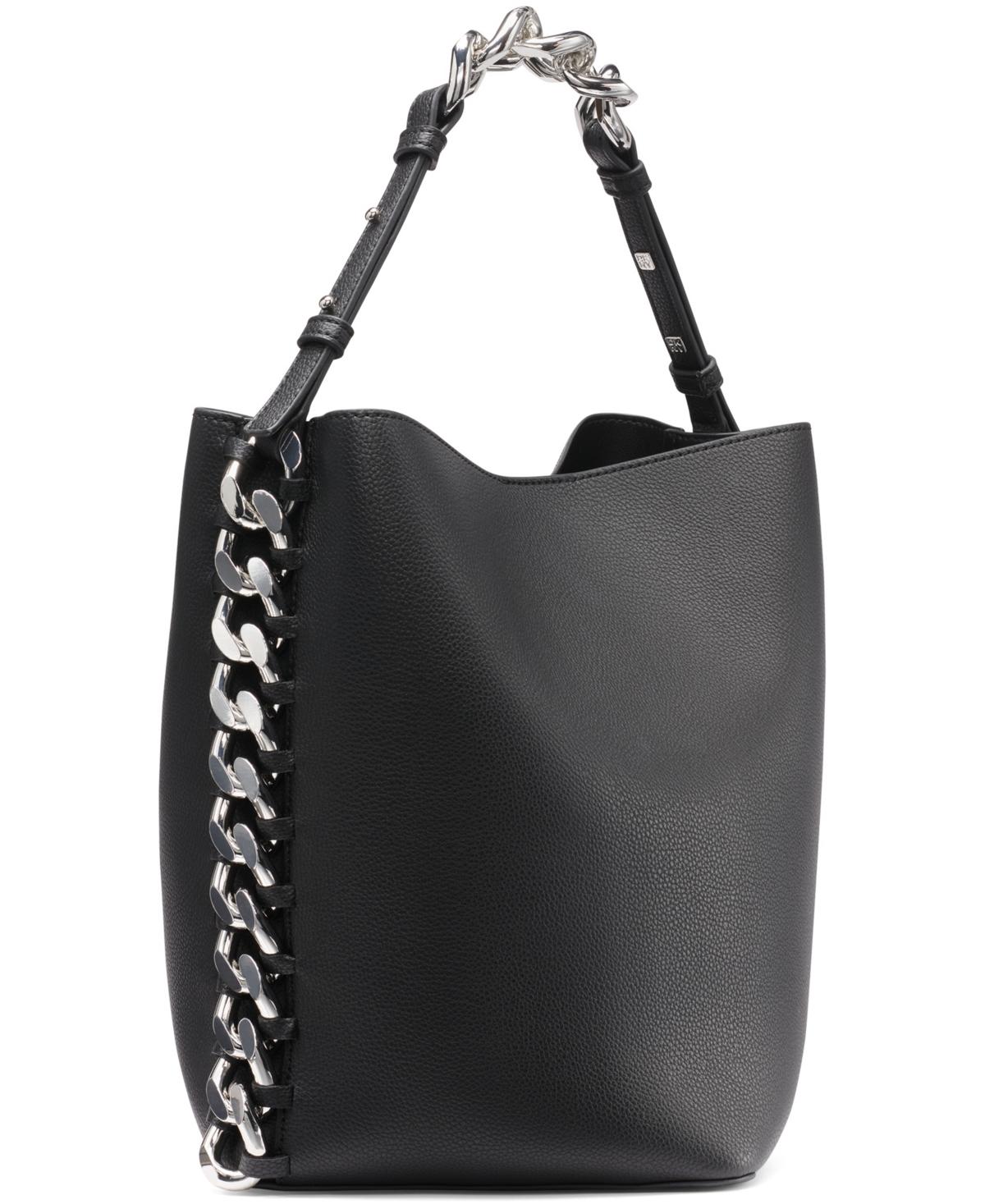 DKNY Women's Bardot Bucket Bag - Natural/Black, Medium Everyday Tote