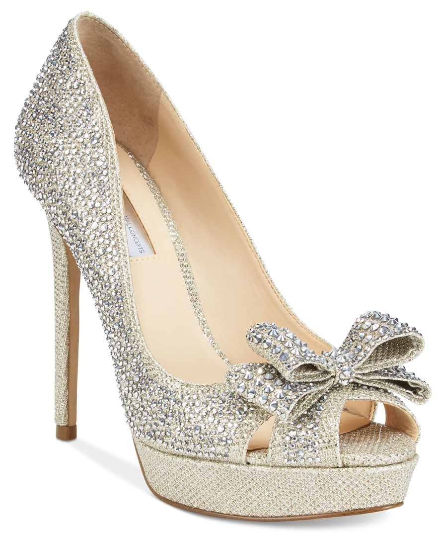 rhinestone bow heel