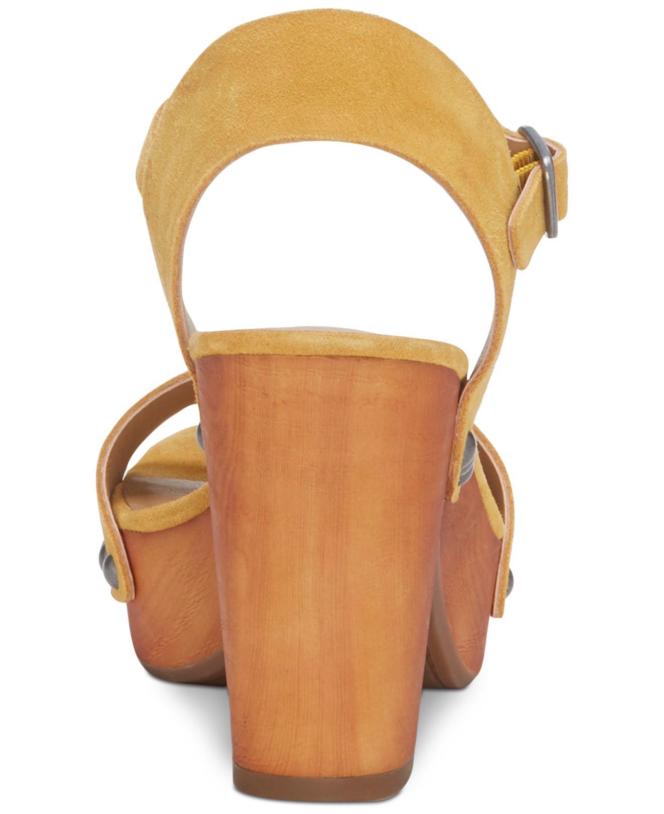 Lucky Brand Leather Trisa Wood Sandals 