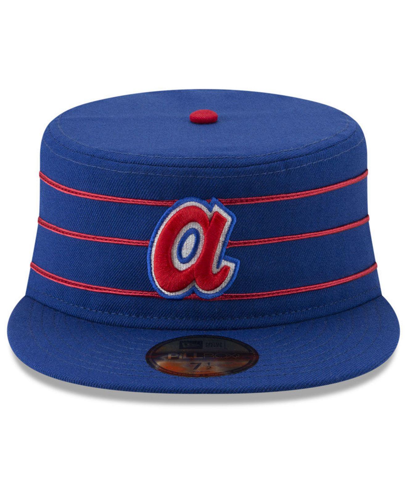 KTZ Atlanta Braves Pillbox 59fifty-fitted Cap in Blue for Men
