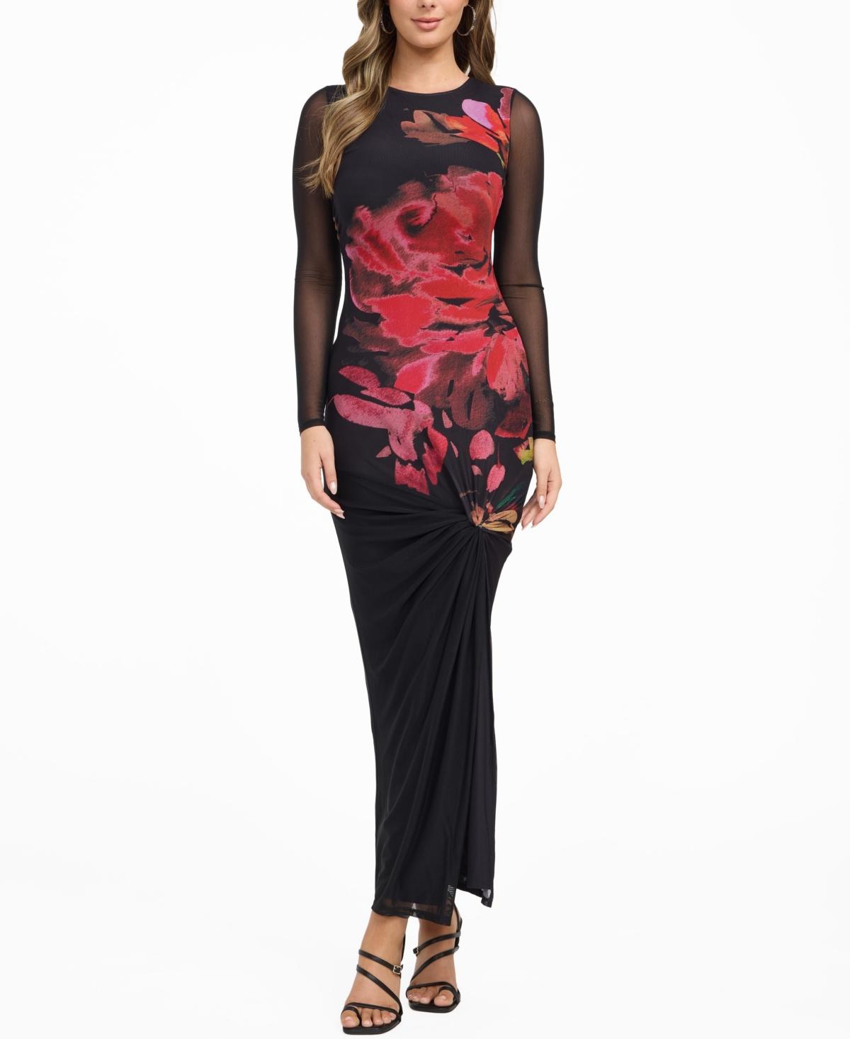 Amazon Long Sleeve Snakeskin Bodycon Dress Guess Maxi Dresses For - Main Image