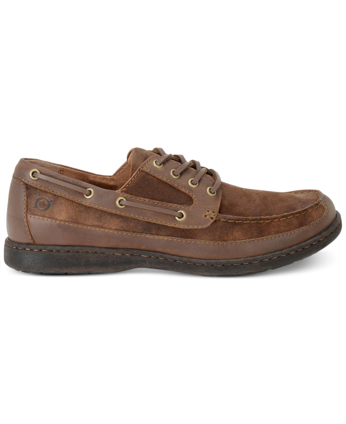 Born Leather Men's Harwich 4eye Canoe Moctoe Boat Shoes in Brown for