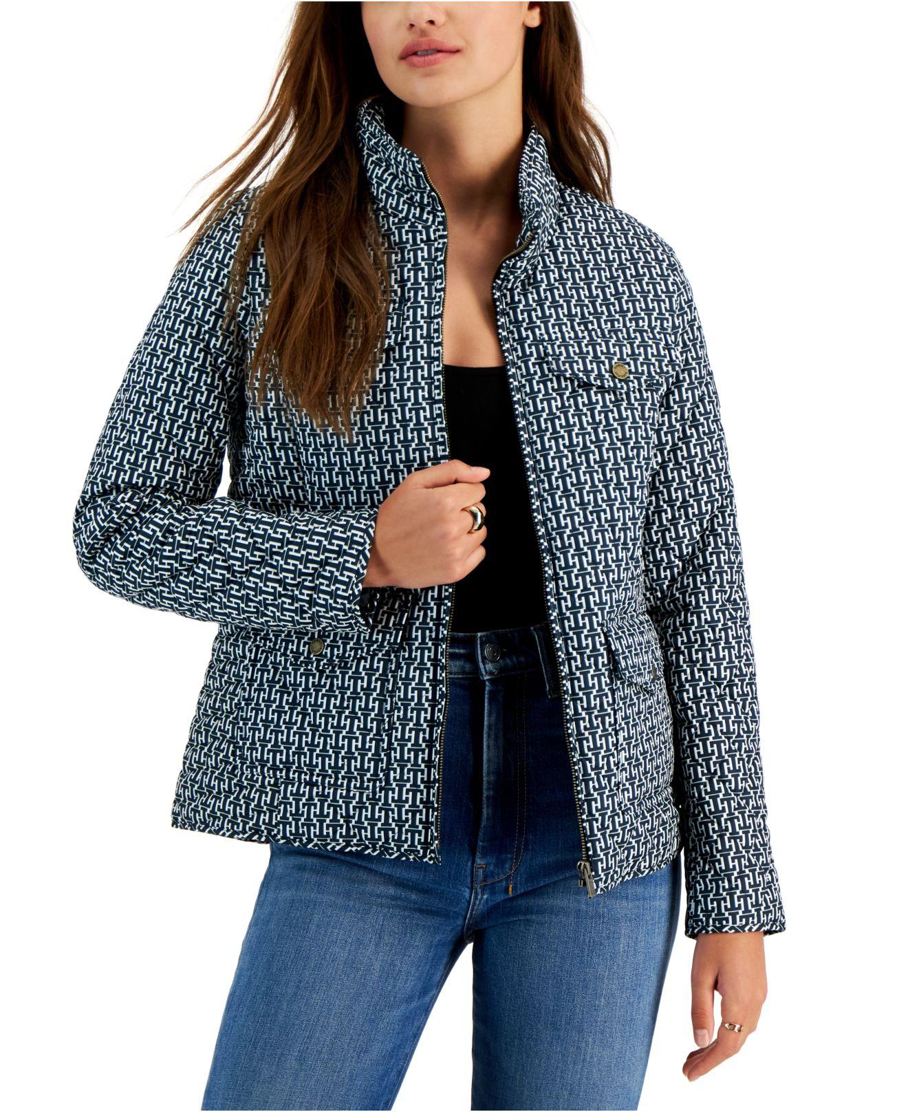 Tommy Hilfiger Quilted Stand-collar Jacket in Blue | Lyst