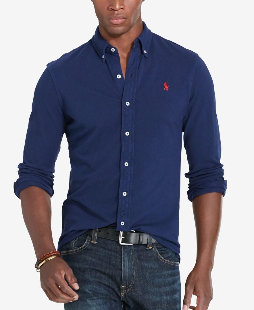 Polo Ralph Lauren Cotton Men's Featherweight Mesh Shirt in Blue for Men |  Lyst