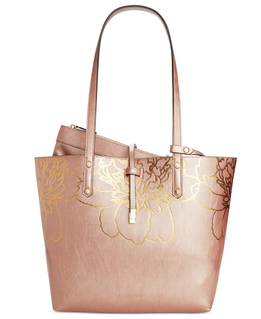 calvin klein floral tote