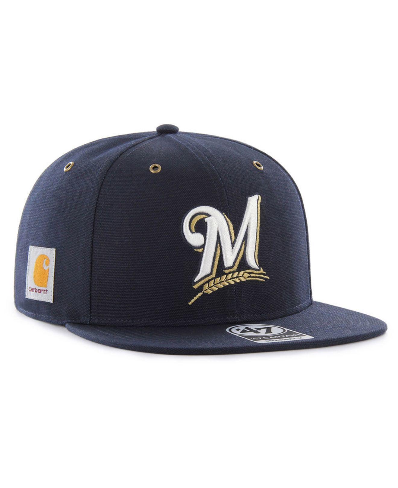 47 Brand Milwaukee Brewers Carhartt Captain Cap in Blue for Men