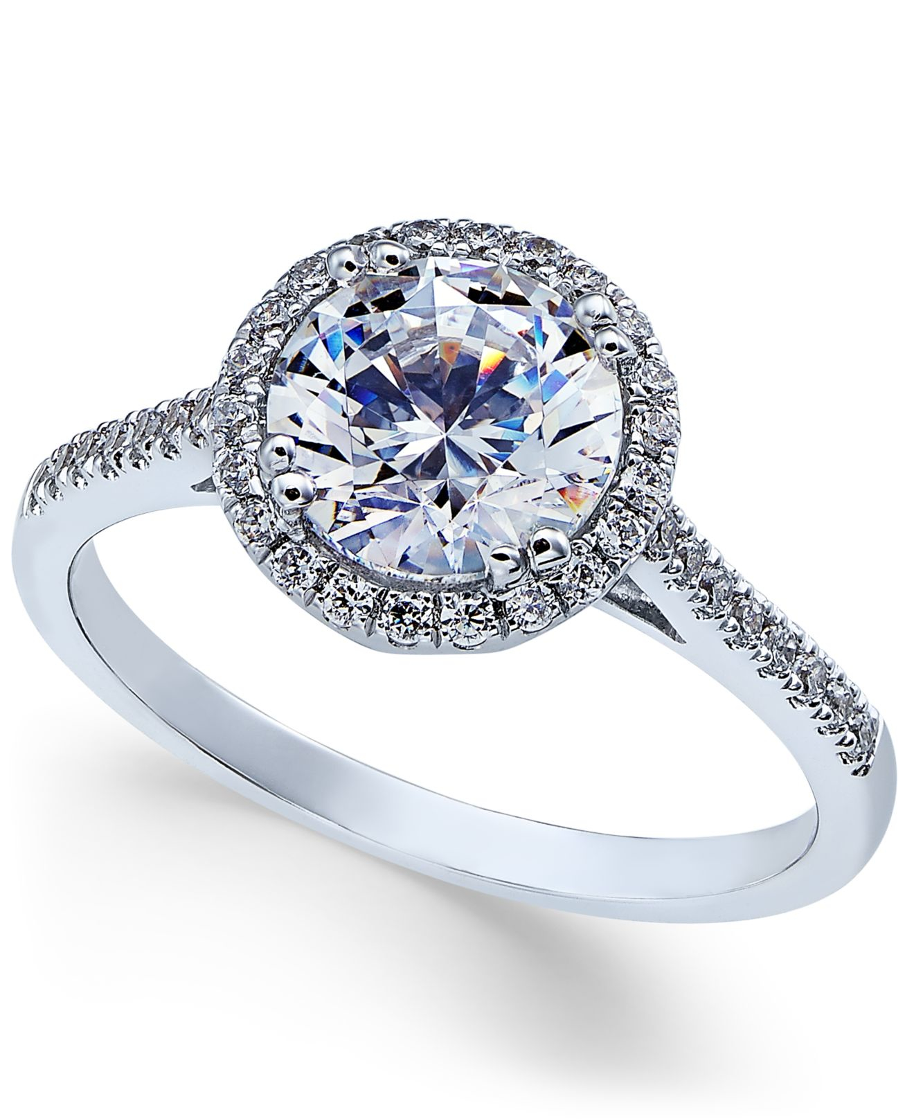 Arabella Swarovski Zirconia Square Ring In White Gold in White | Lyst