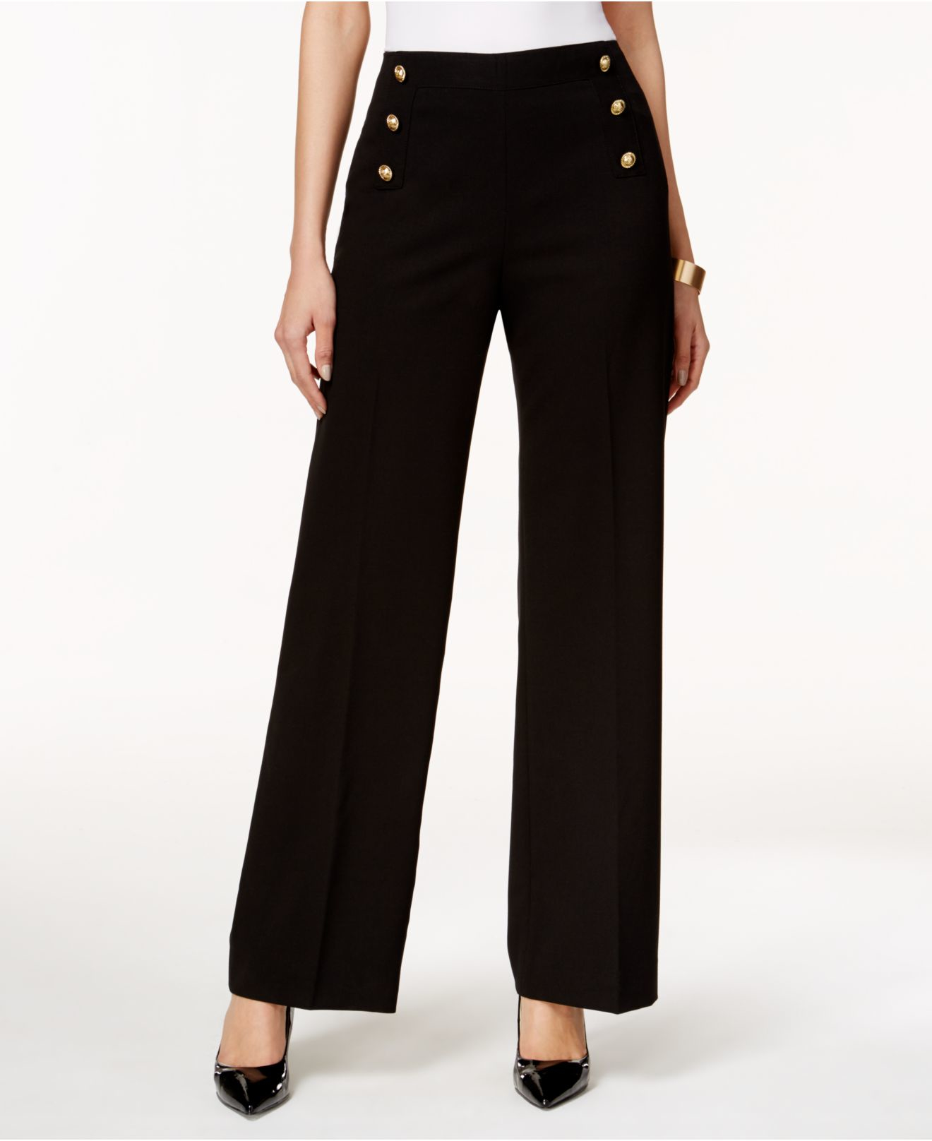 Tahari Sailor Wide-leg Pants in Black | Lyst