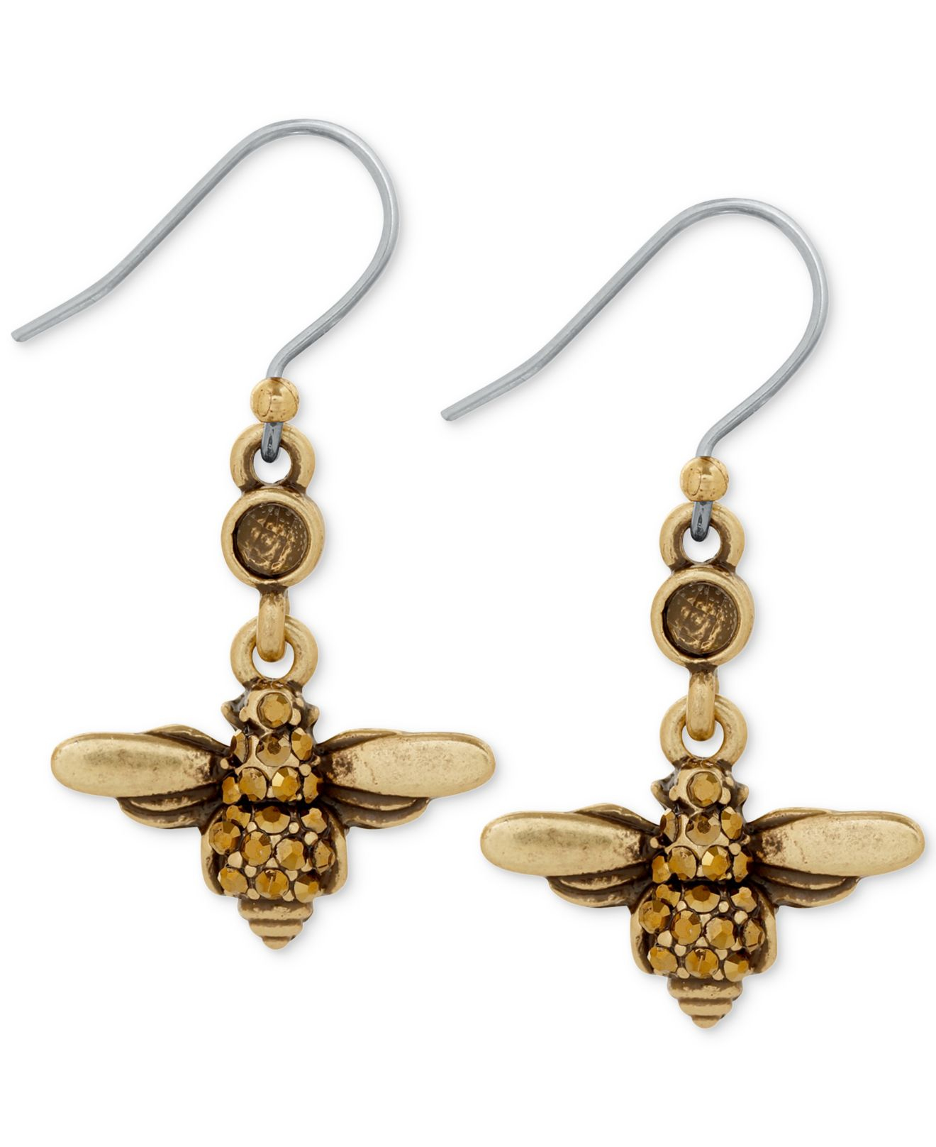 Lucky brand Twotone Bee Drop Earrings in Gold Lyst