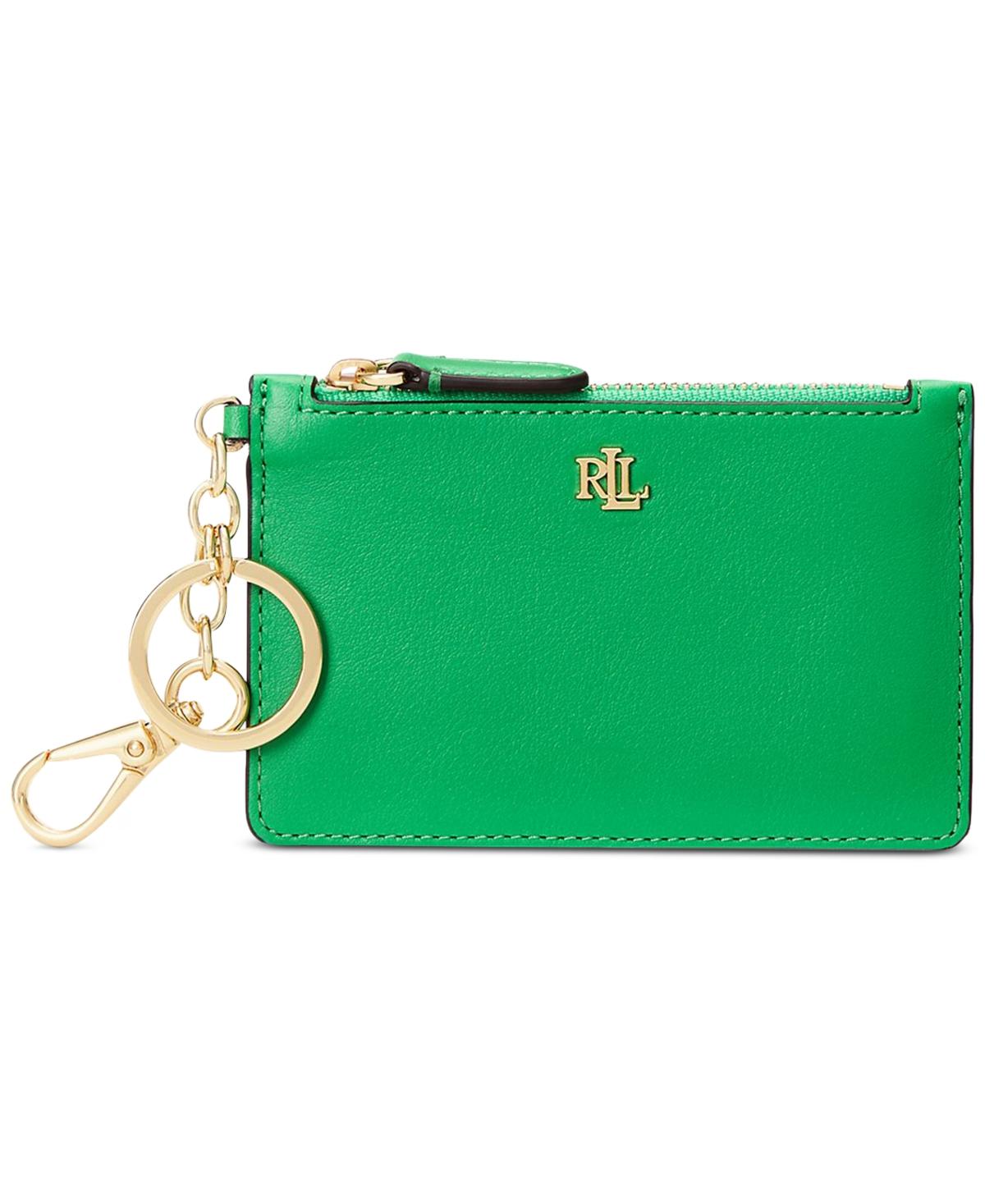 Lauren by Ralph Lauren Leather Zip Card Case in Green Lyst
