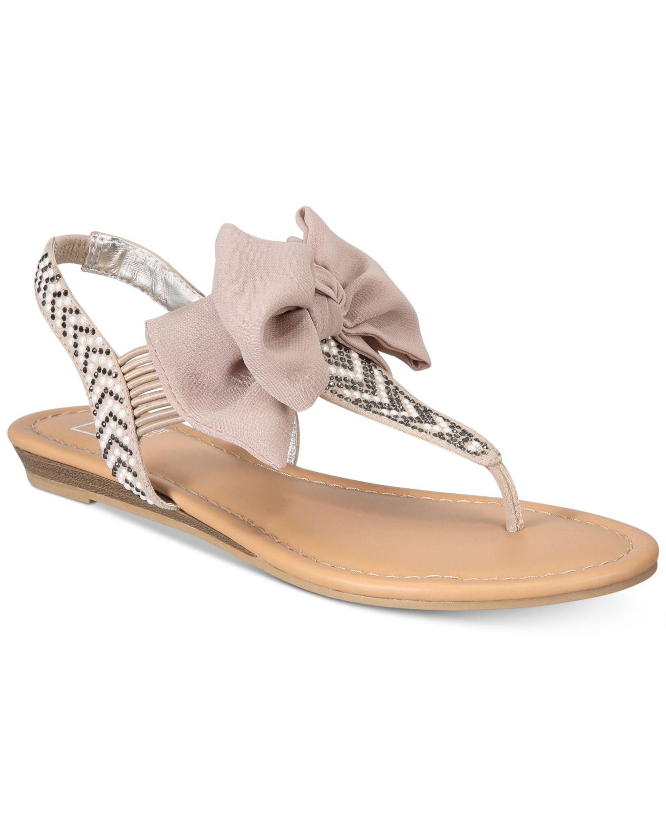 material girl swan flat thong sandals