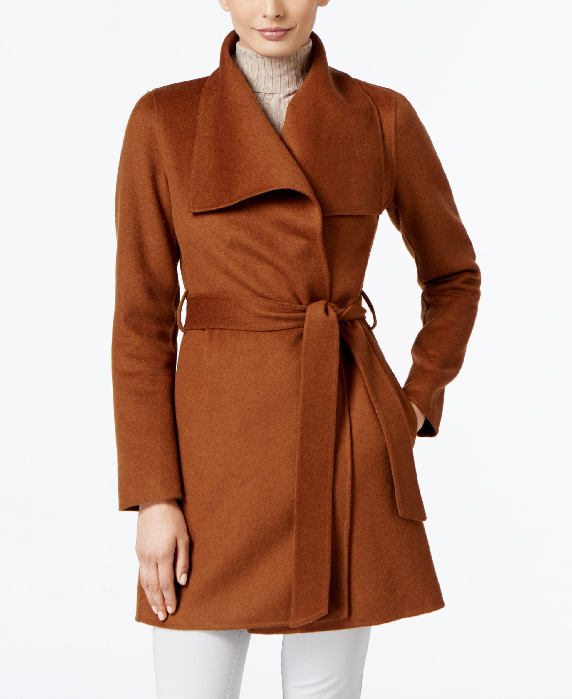 tahari ella wool blend coat