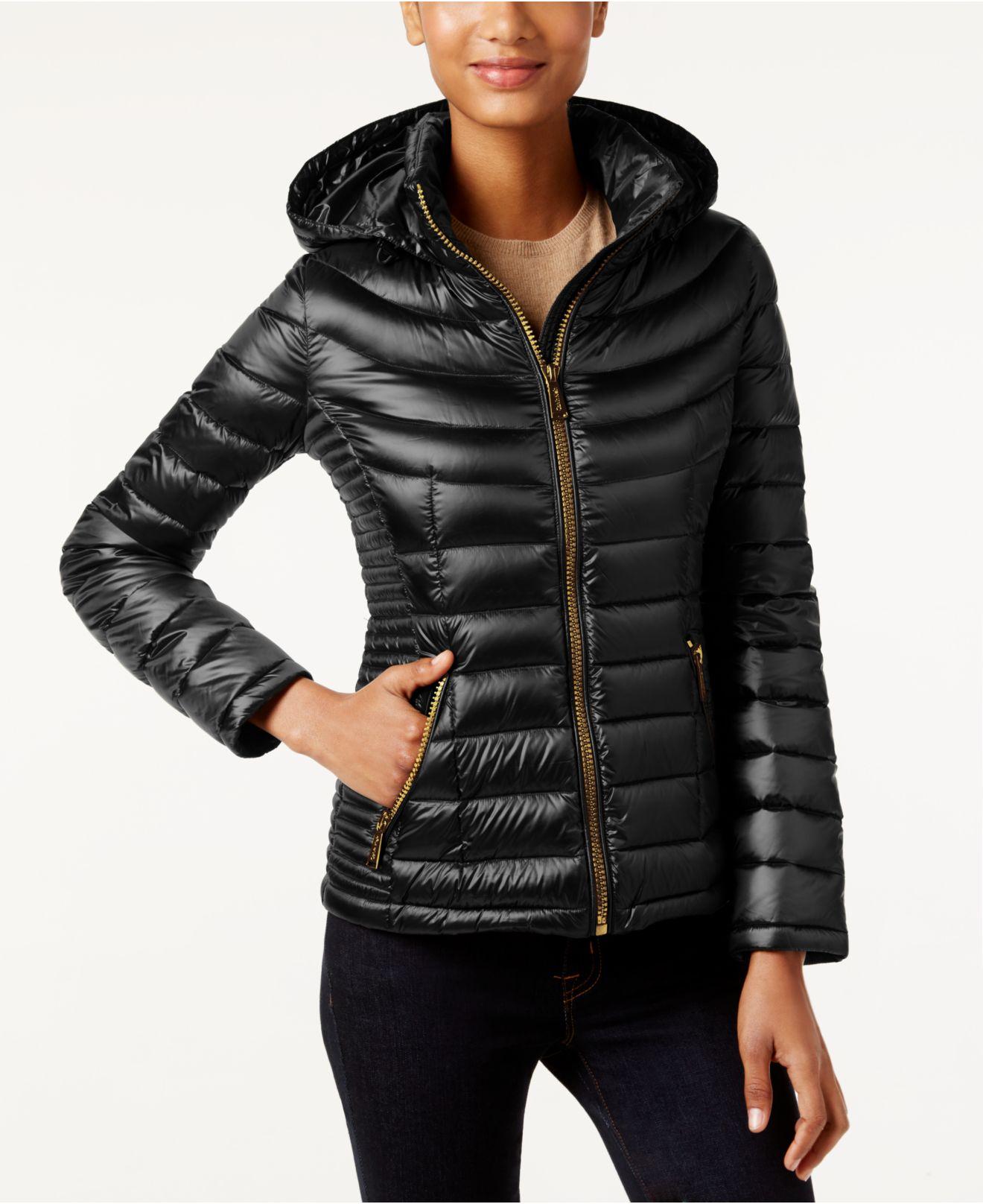 Calvin Klein Synthetic Hooded Packable Puffer Coat in Black - Lyst