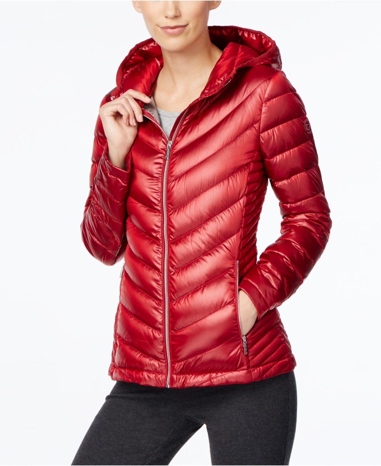 Calvin Klein Packable Down Puffer Coat In Red | Lyst