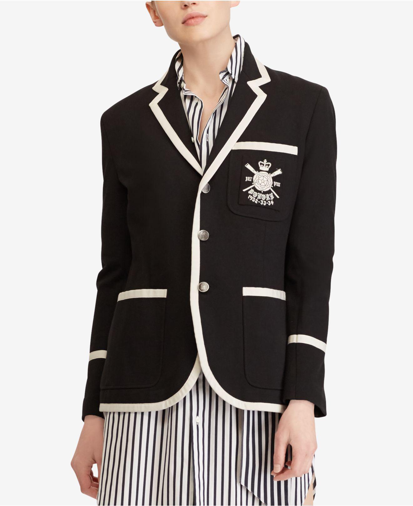 polo ralph lauren knit cotton blazer