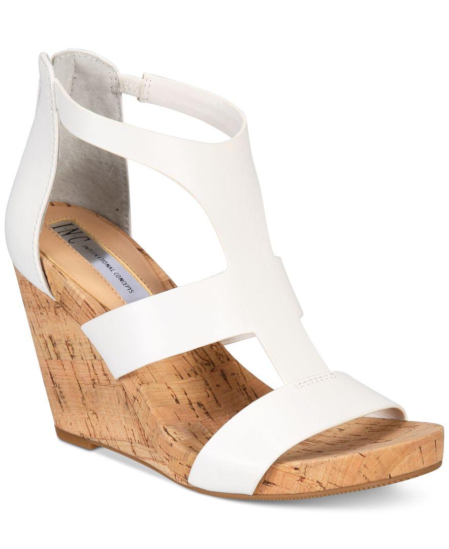 macys white flat sandals