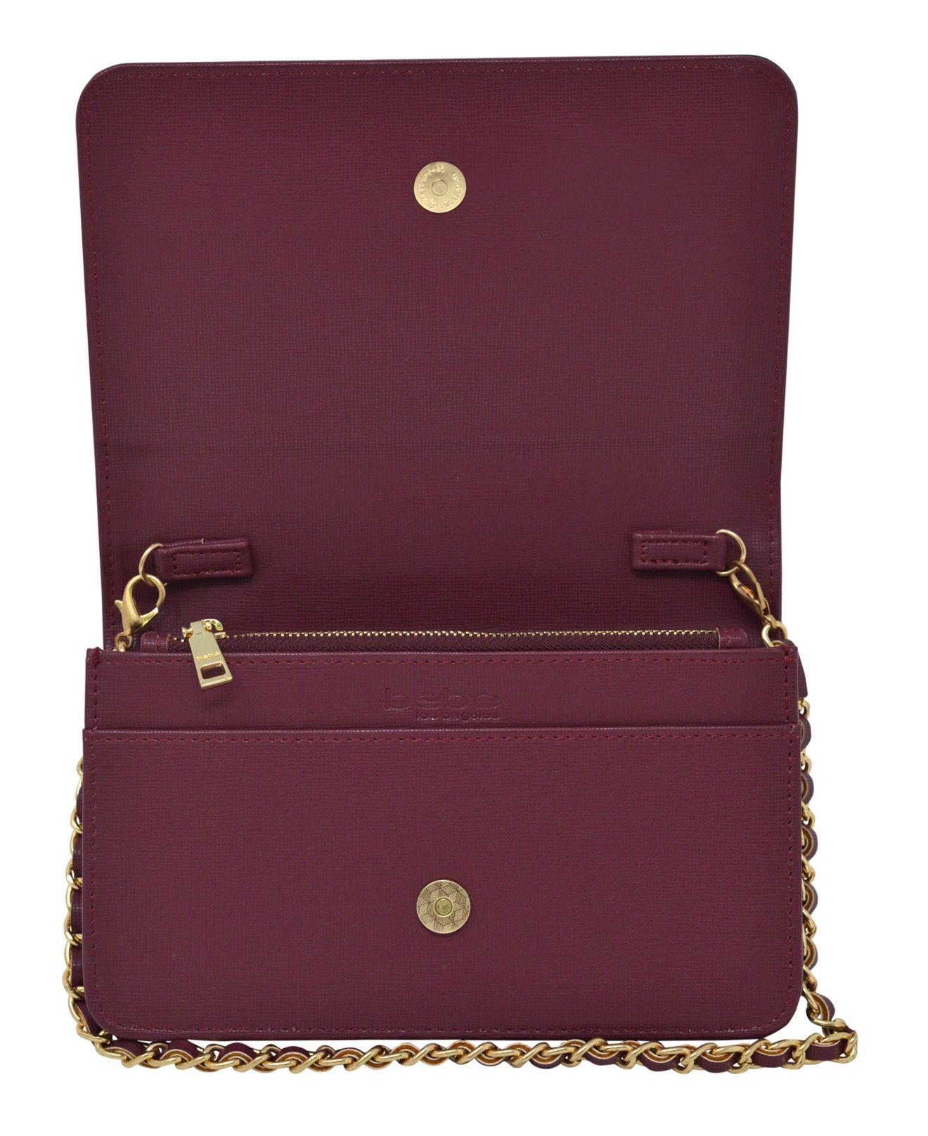 Bebe Alana Embossed Saffiano Crossbody In Purple Lyst