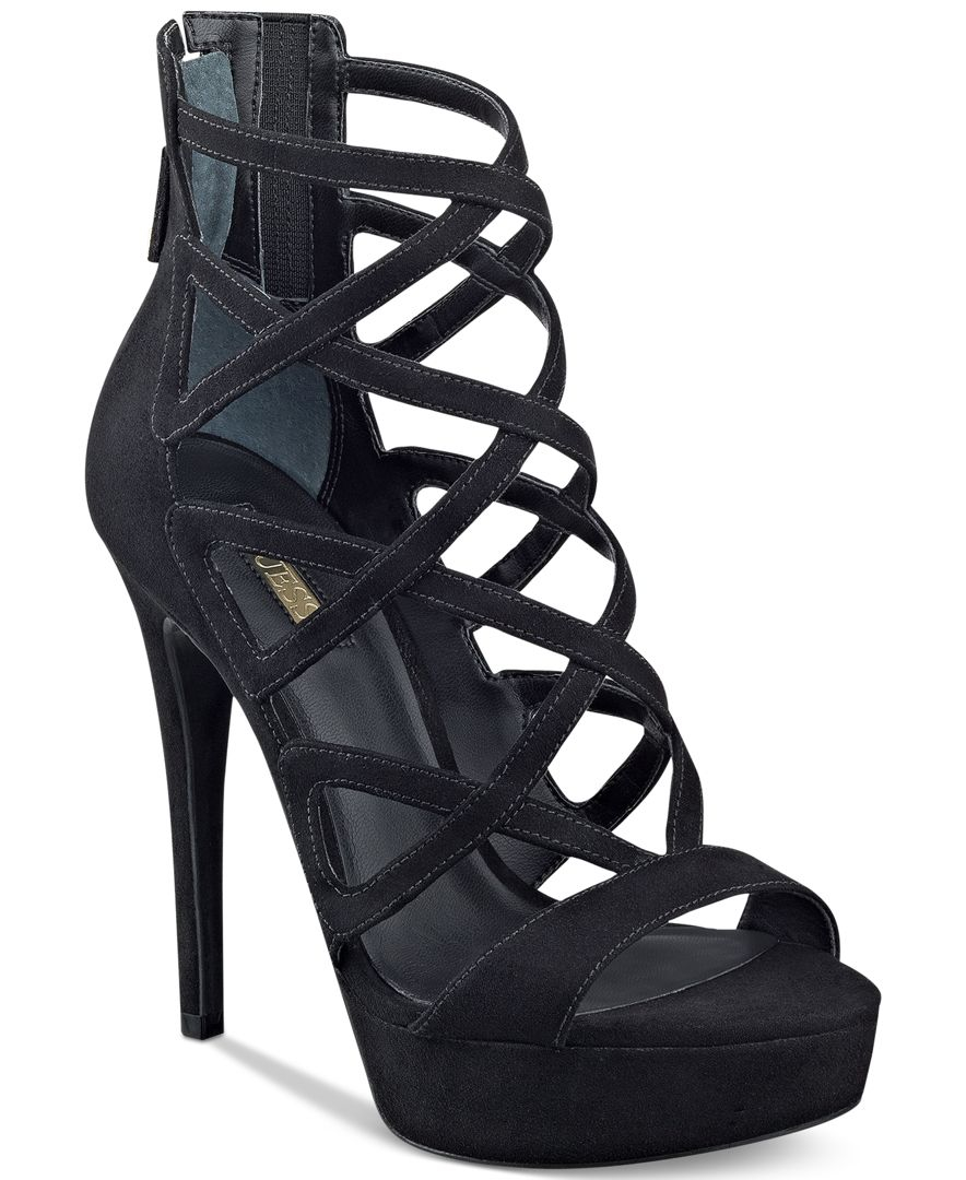 Guess Women's Kadani Caged Platform High-heel Sandals in Black | Lyst