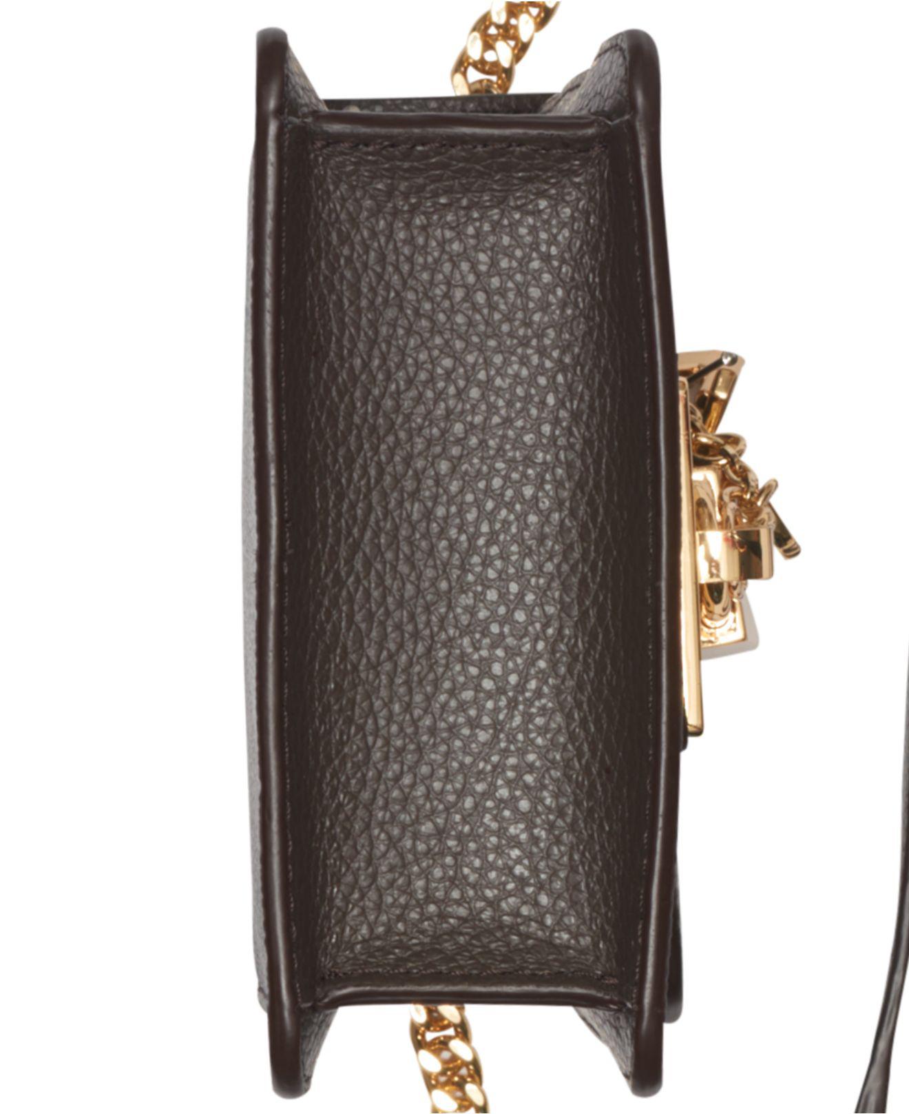 dkny elissa leather chain strap signature crossbody