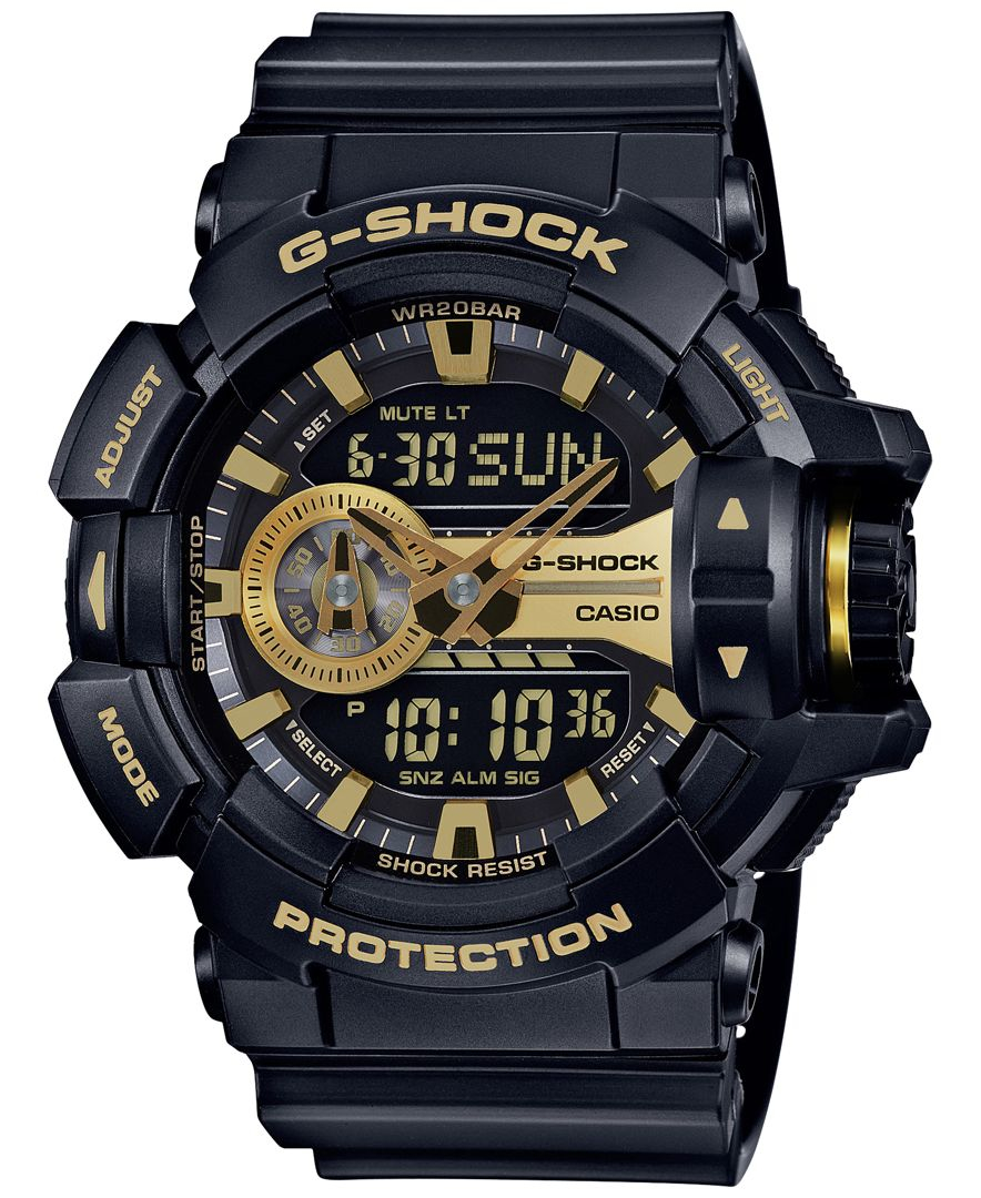 G-shock Men's Analog-digital Chronograph Black Resin Strap Watch 55x52mm Ga400gb-1a9 in Black