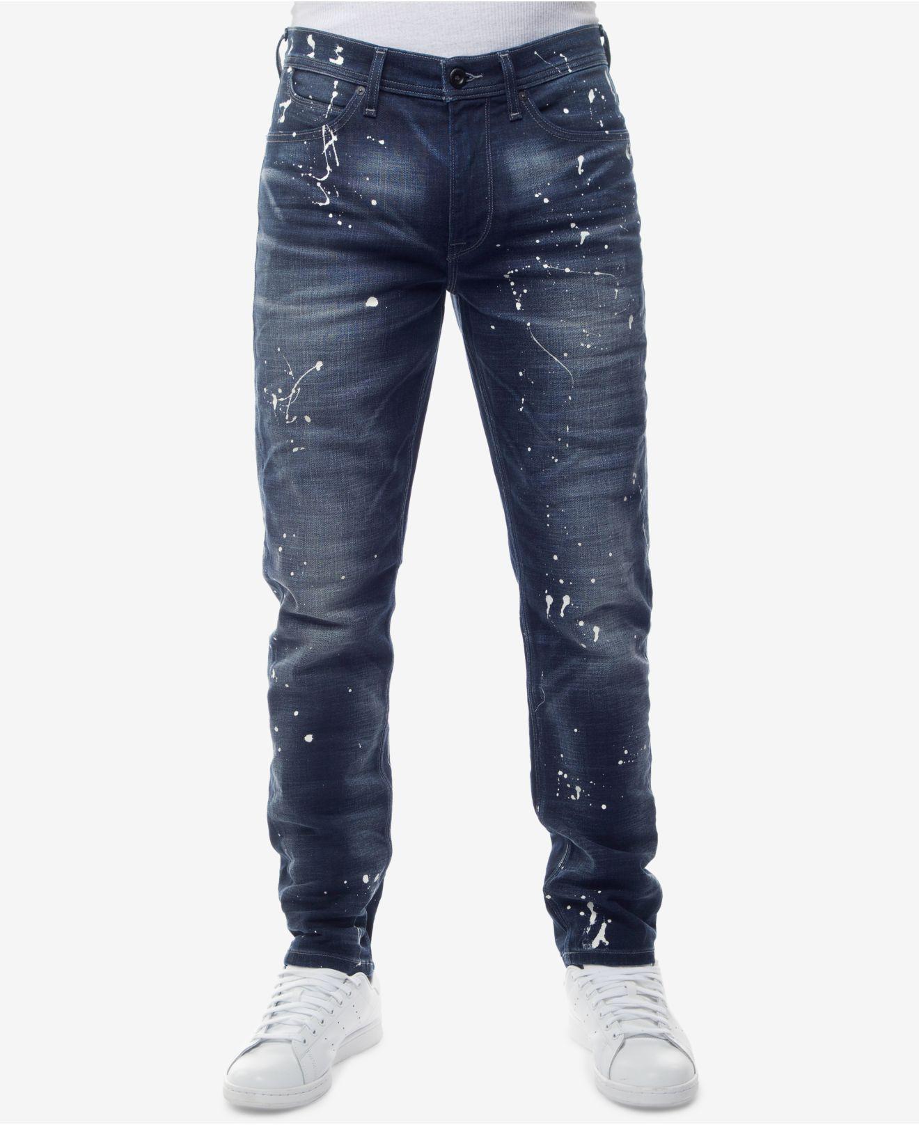 Sean John Denim Men's Slim-straight Fit Stretch Paint-splatter Jeans in  Blue for Men - Lyst