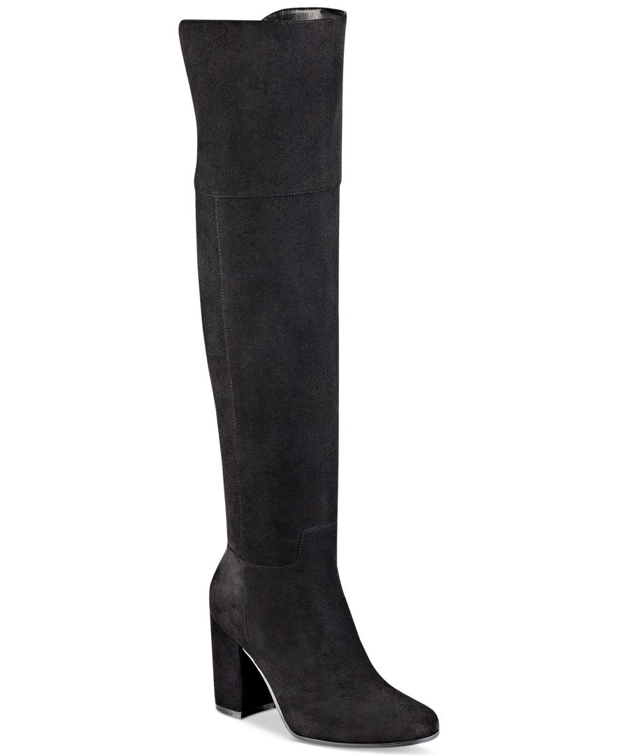 Tommy Hilfiger Suede Neela Over-the-knee Boots in Black - Lyst