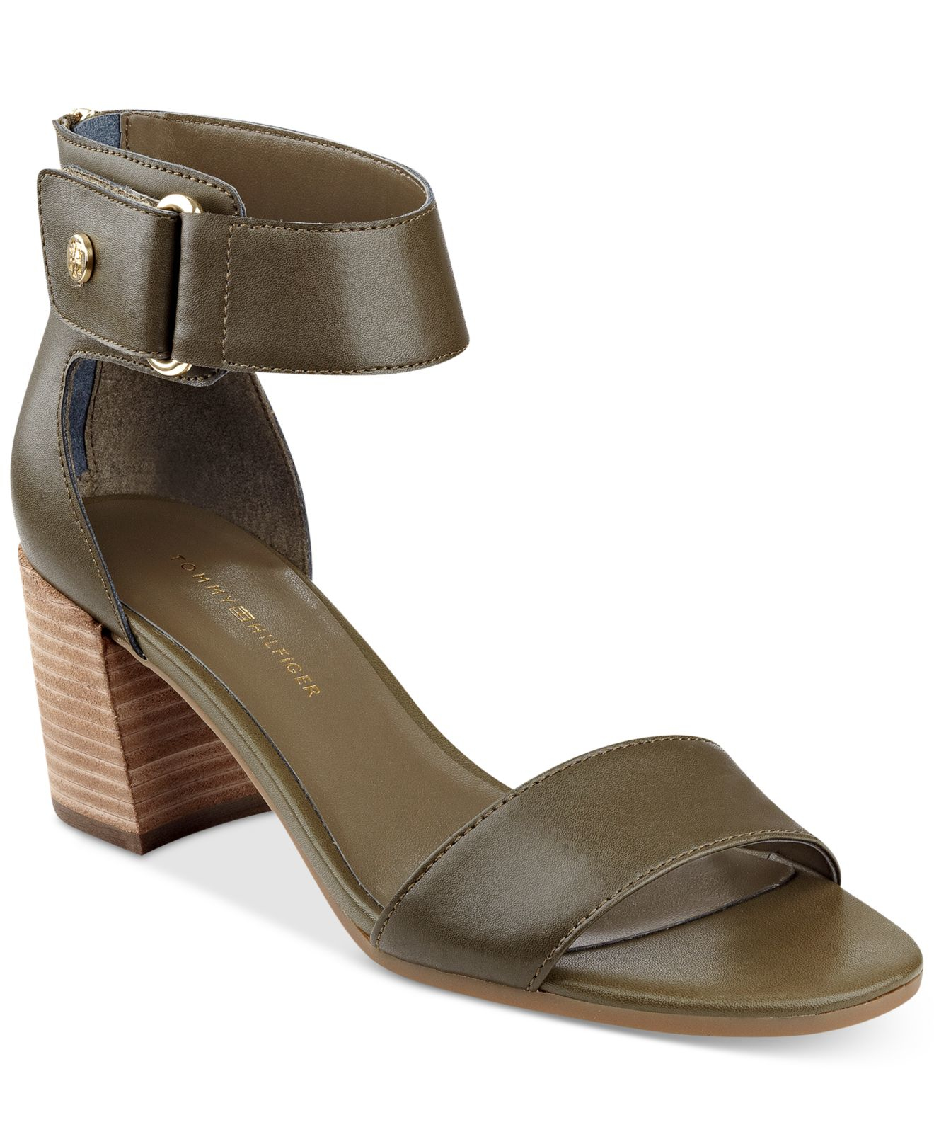 olive green heel sandals