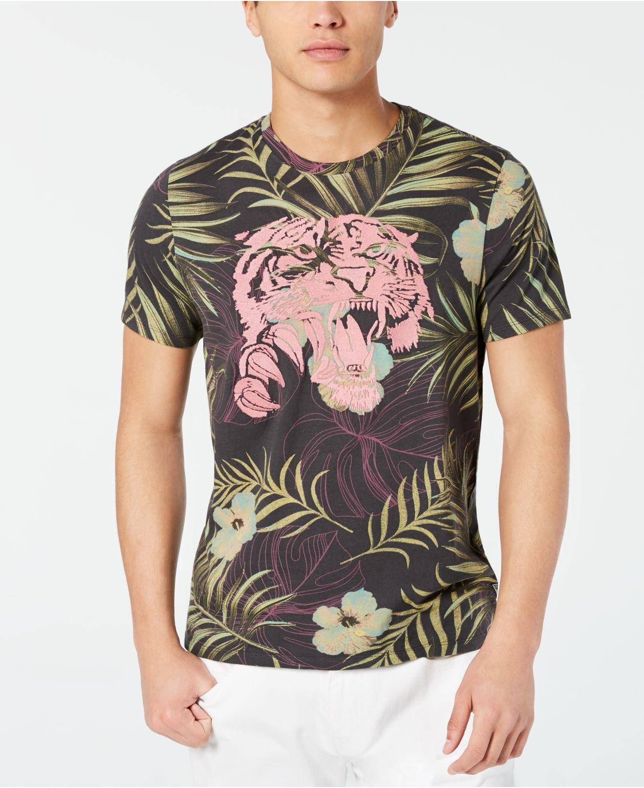 Guess Jungle Tiger Graphic T-shirt for Men - Lyst