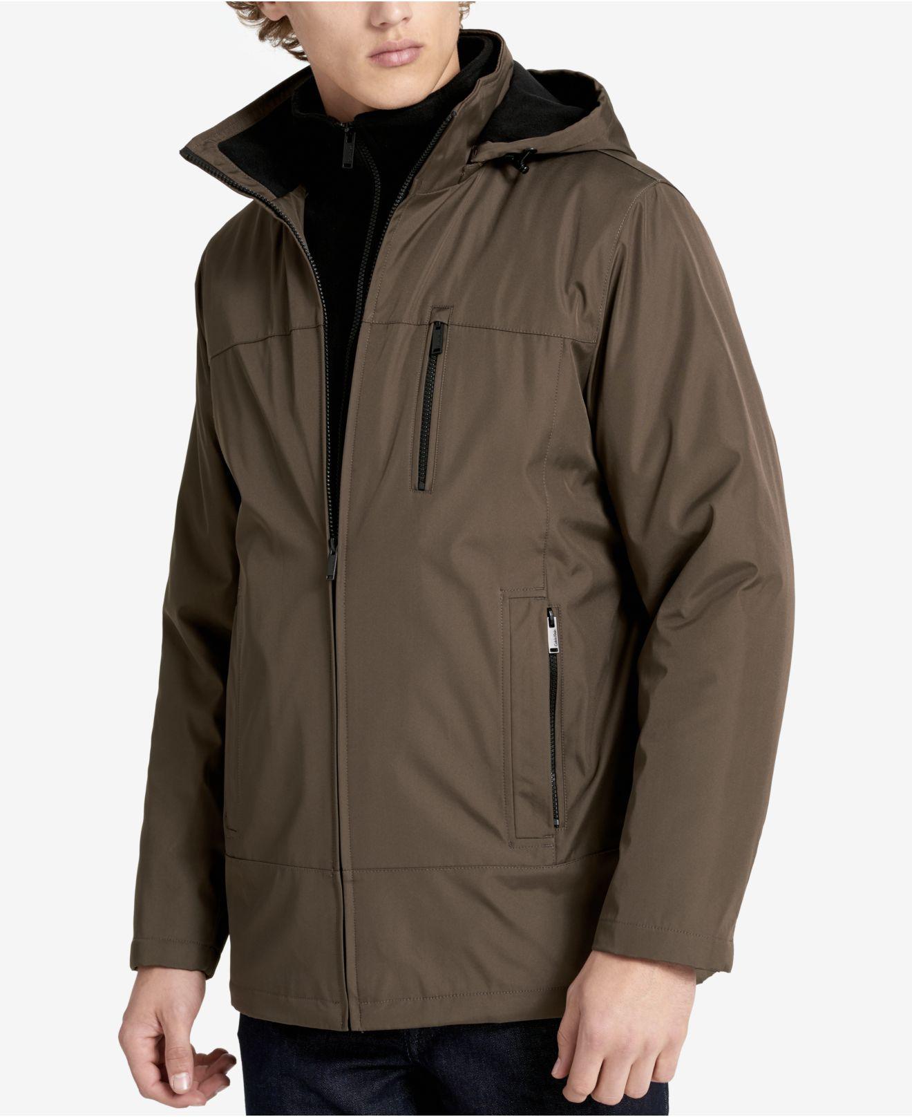 mens fleece lined hooded jacket