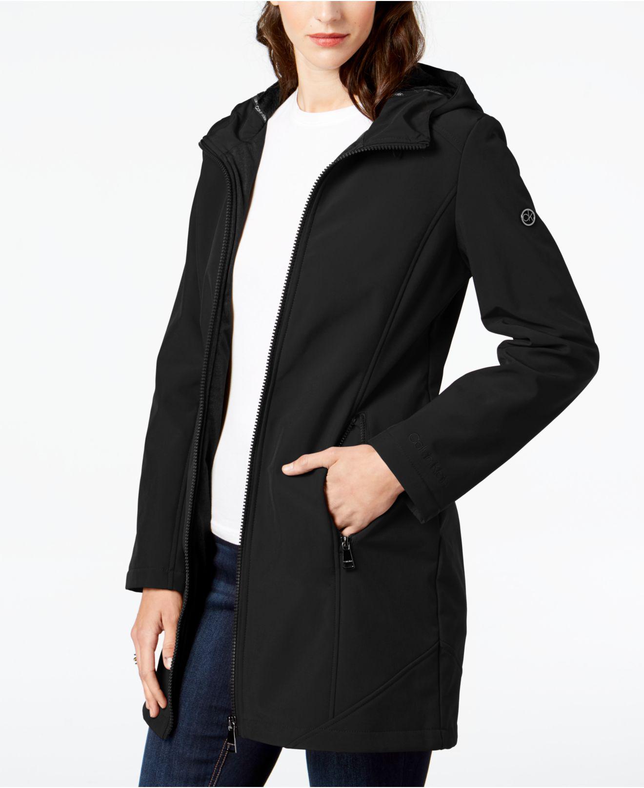 calvin klein hooded stretch raincoat